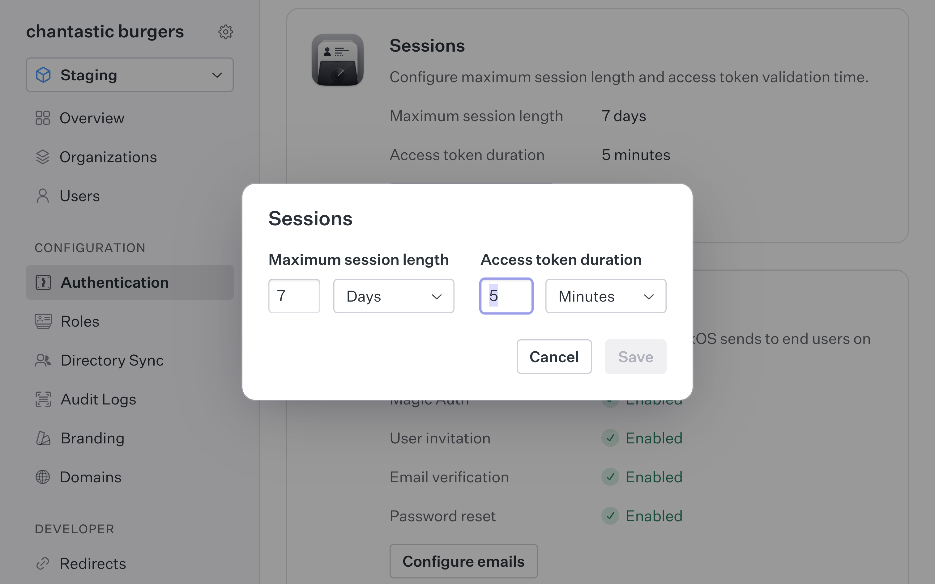 Permissions will refresh based on your Access token duration time (set in Authentication > Sessions).